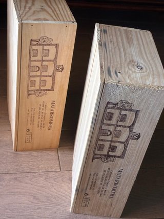 Lote 4 Cajas Madera Vintage Vino/Jamón Señorio J.