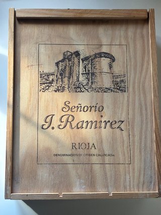 Lote 4 Cajas Madera Vintage Vino/Jamón Señorio J.