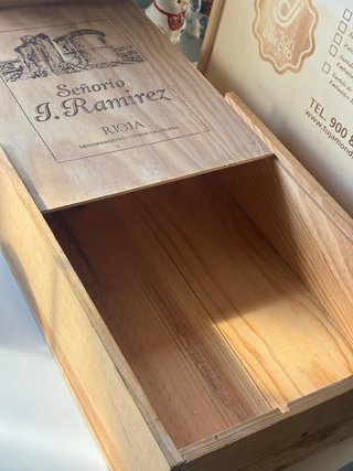 Lote 4 Cajas Madera Vintage Vino/Jamón Señorio J.