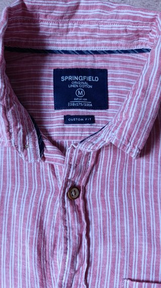 Camisa Lino Springfield Rayas Rosas - Talla M