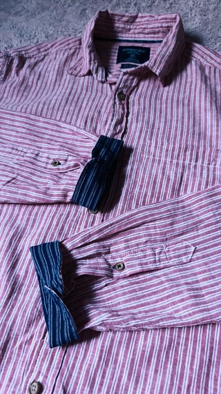 Camisa Lino Springfield Rayas Rosas - Talla M