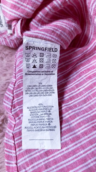 Camisa Lino Springfield Rayas Rosas - Talla M