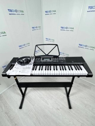 Teclado piano 61 teclas + soporte + cascos