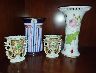 Conjunto de 4 jarrones de porcelana reserva cesar