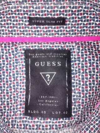Camisa Guess Hombre Estampada Super Slim Fit Manga
