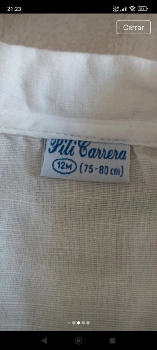 Conjunto Pili Carrera Bebé Camisa Blanca y Rojo Ra