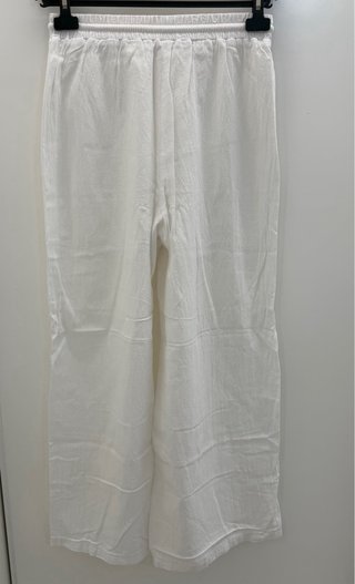 Pantaloni in lino bianco
