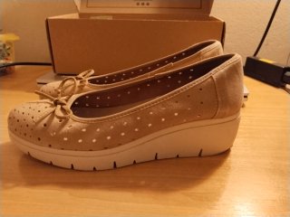 Zapatos planos beige mujer