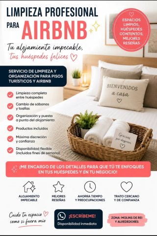 Limpieza y organización para hogares y Airbnb