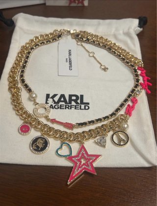 Conjunto Karl Lagerfeld collar y pendientes