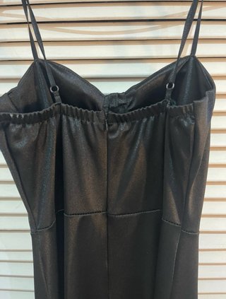 Vestido largo negro tirantes corset satén S nuevo