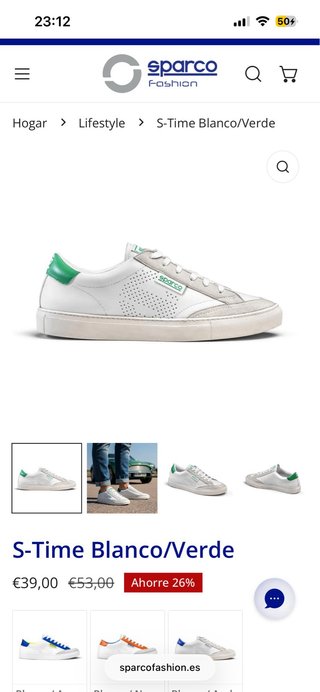 Zapatillas Sparco S-Time Blancas/Verdes