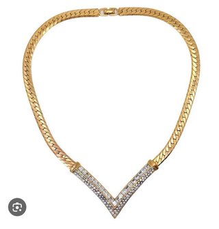 Gargantilla dorada con cristales swarovski