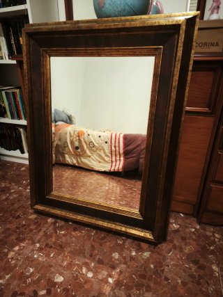 Espejo Vintage Madera y Dorado