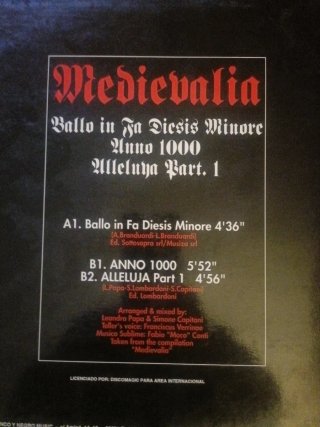Maxi-single, Medievalia - Balla in Fa Diesis Minor