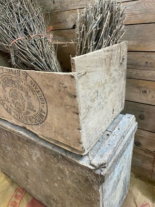 Antigua caja de madera Amidon Royal de Riz