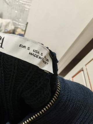 Zara Suéter Azul Punto Talla S
