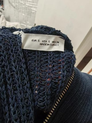Zara Suéter Azul Punto Talla S
