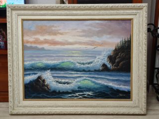 Cuadro Decoración Mar Olas Rocas