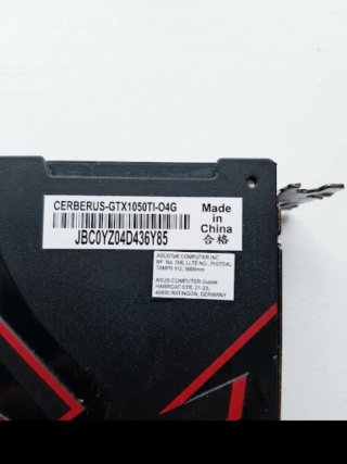 ASUS Cerberus GTX 1050 Ti 4GB GDDR5