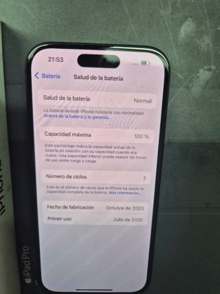 iPhone 15 256GB Negro - Batería 100%