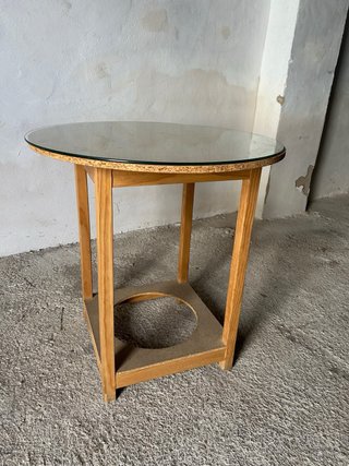 2 mesas camillas madera y cristal