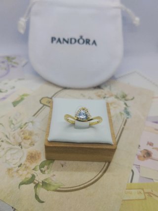 Anillo Pandora Corazon Ondulado