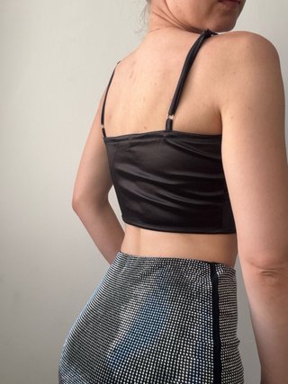 Elegante Corsé Negro Estilo Y2K Talla S