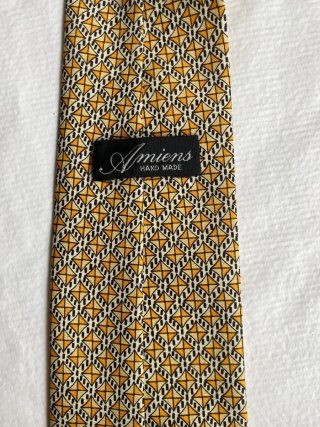 Corbata vintage geométrica amarilla