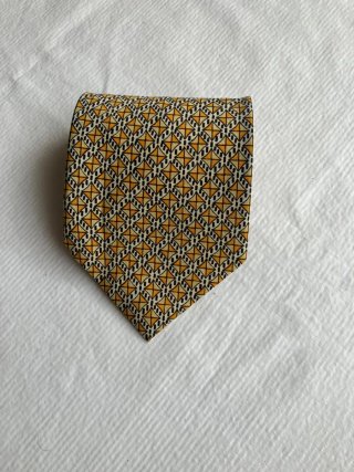 Corbata vintage geométrica amarilla