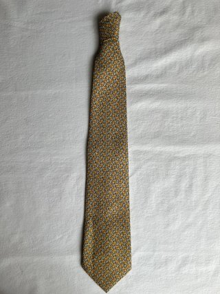 Corbata vintage geométrica amarilla