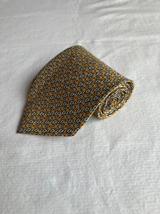 Corbata vintage geométrica amarilla