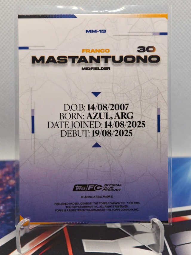 Franco Mastantuono RC Real Madrid Topps 7/15