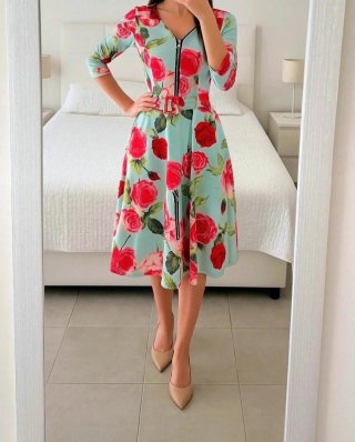 Vestido floral midi talla M Precioso y como nuevo