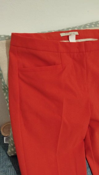 Pantaloni donna rosso corallo