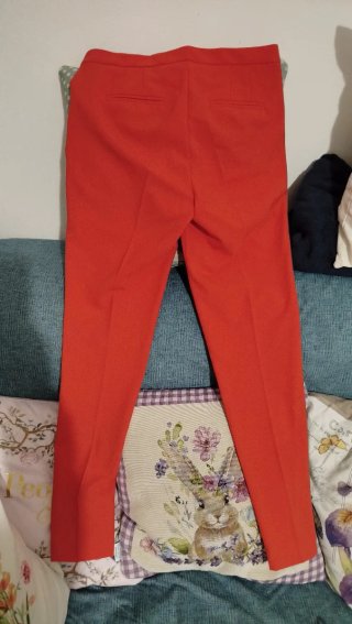 Pantaloni donna rosso corallo