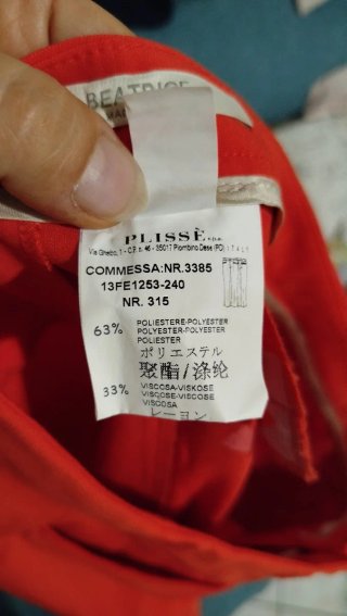 Pantaloni donna rosso corallo