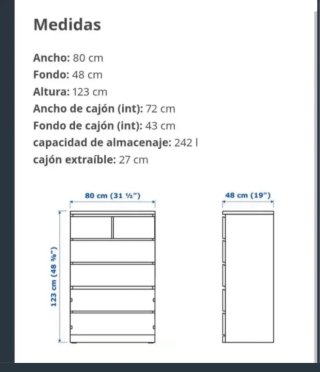 Cajonera blanca como nueva