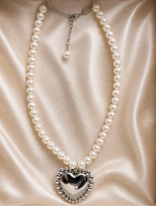 Collar Perlas Corazón Estilo Swarovski
