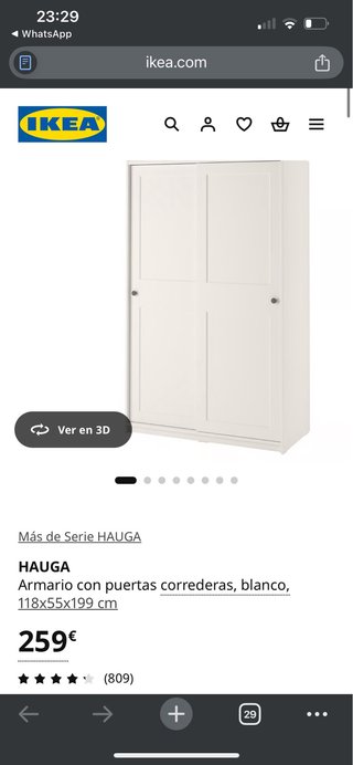 Armario Blanco Ikea Hauga Puertas Correderas