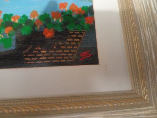 Cuadro antiguo paisaje marino