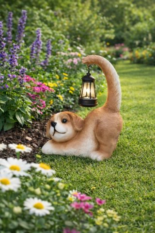 Lampada da giardino a forma di cane