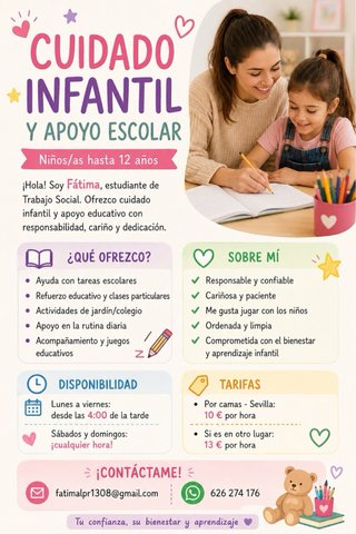 Clases particulares y cuidado infantil