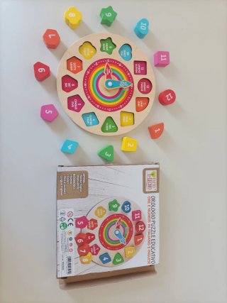 Orologio puzzle in legno con numeri