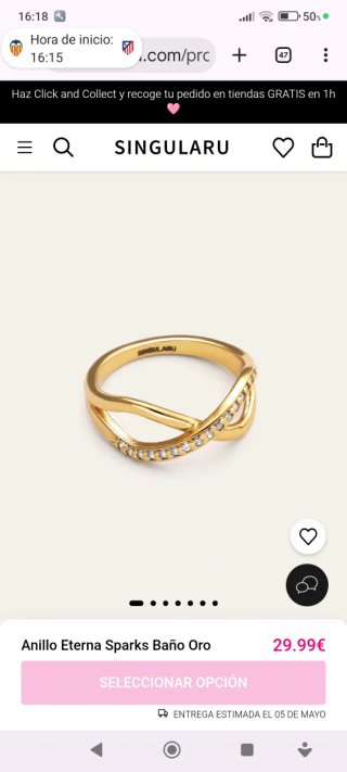 Pendientes y Anillo Singularu bañados en oro