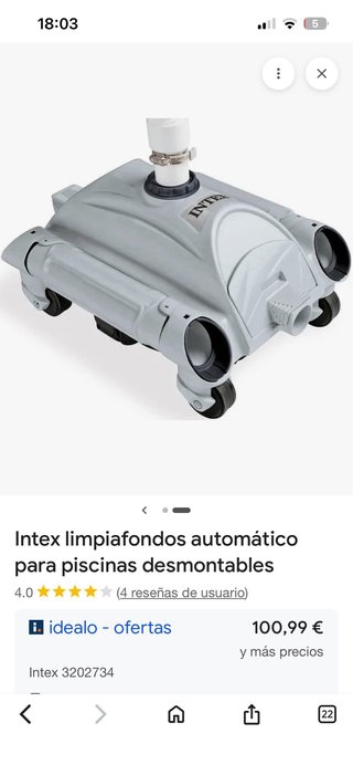 Robot Limpiafondos Piscina Intex
