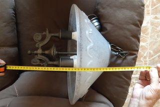 Lámpara de techo cristal y metal, como nueva
