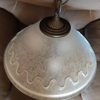 Lámpara de techo cristal y metal, como nueva