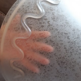 Lámpara de techo cristal y metal, como nueva
