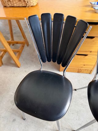 Juego de 2 Sillas Negras Metálicas